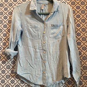 Vintage Red Camel Blue Fitted Button Down denim Shirt